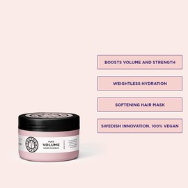Maria Nila Pure Volume Masque 250 ml - for Thin Hair that Moisturizes, Nourishes and Leaves Hair Silky smooth. 100% Vegan. Sulfate-free and Paraben-free.