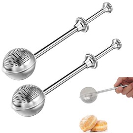 ZNZNANG 2PCS Sugar Dusting Wand 304 Stainless Steel Powder Sugar Shaker Duster with Spring Handle Powder Sifter for Sugar, Flour, Spices
