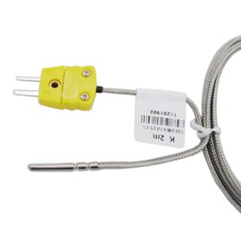 Twidec/2M with Plug Stainless Steel K-Type Sensor Probes Metal HeadProbe for Thermocouple Sensor & Meter Temperature Controller(Temperature Range:0~600°C) MT-6340-C 4x30MM