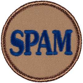 SPAM Patrol Patch - 2" Diameter Round Embroidered Patch (Peel.& Stick Adhesive)