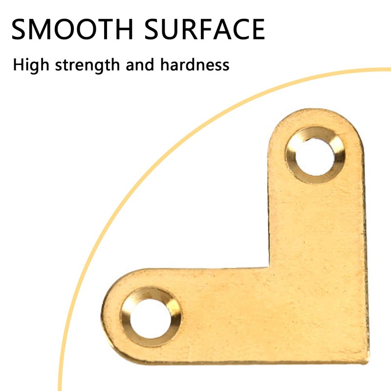 6Pcs Antique Brass Flat Corner Bracket Sturdy Angle Brackets Corner