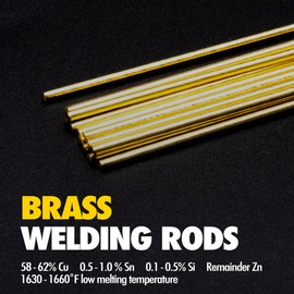 40 pcs Brass Brazing Rods Easy Flow Welding Rods Solid Round Sticks Diameter 1/16” x Length 10” Copper Zinc Tin Silicon Alloy Simple DIY Soldering for Aluminum & Zinc based Metals Gas Welding