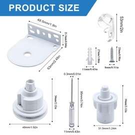Roller Blind Fittings, 32mm White Roller Blind Spares Kit, Metal Roller Blinds Mounting Brackets with Bead Chain, Curtain Roller Blinds Replacement Accessories for Fixing Curtain Shades Window Rods