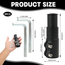 Riybyds Bicycle Stem Height Adapter Handlebar Riser Made of Aluminium Alloy, 28.6 mm Diameter, 70 mm Height, Includes 2 Hex Keys, for MTB, Road Bike, City Bike, Black