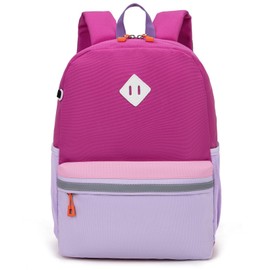 HawLander Little Kids Backpack for Girls Toddler School Bag Fits 3 to 6 years old, 15 inch, Purple