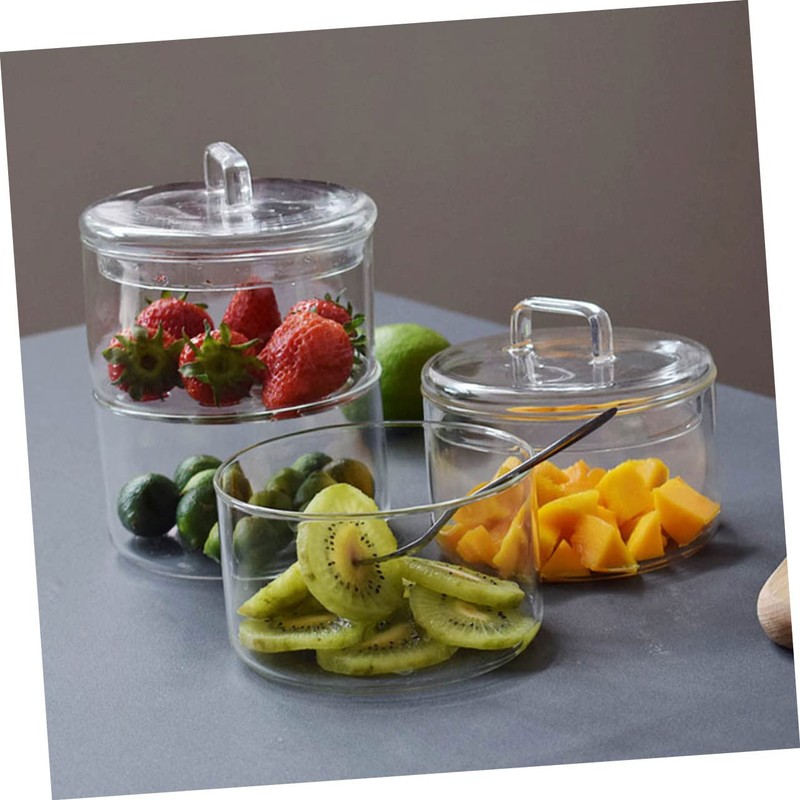 ULTECHNOVO 1Set Stackable Fresh Keeping Bowls for Salad and Grain