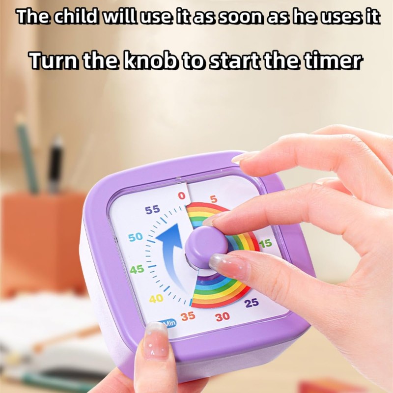 Kids Visual Timer Cute Rainbow - 60 Minute Countdown Timer