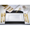 Exquisite 9.5 Inch. White Rectangular Premium Plastic Plates - 40