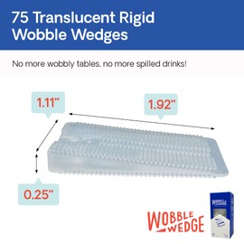 The Original Wobble Wedge Rigid Plastic Shims-MADE IN USA - Heavy-Duty Leveling Wedges for Furniture, Tables, Toilets, Home Improvement & Work Projects-Transparent Plastic Shim, Leveling Feet, 75 Pack