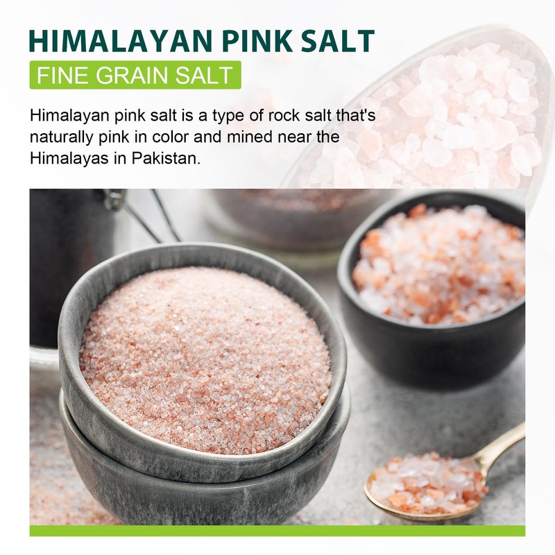 Soeos Himalayan Pink Salt, Fine Grain, 16 oz (1 Pound),
