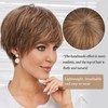HAIRCUBE Short Chocolate Swirl Brown 100% Human Hair Wigs for