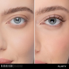 Nanolash Cluster Eyelashes for DIY Eyelash Extensions at Home, Pack of 36 - Make Yourself, Eyelash Extension DIY, DIY False Eyelashes (Brown, FLIRTY)