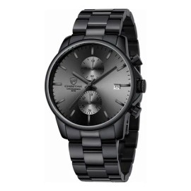 Reloj Cronógrafo De Cuarzo De Acero Inoxidable Para Hombre Fondo Black/gray