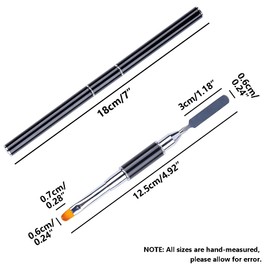 2 Stück Dual-Ended Gel Nail Brushes, Aluminium 2 in 1 Poly Gel Brush & Picker, Nail Art Tool for Poly Gel UV Gel Acrylic Nails Extension