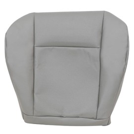 Priprilod Medium Flint Gray Perforated Microfiber Leather Driver Bottom Replacement Seat Cover Fit for Ford E150 E250 E350 E450 Econoline Van XL XLT Base Stripped 2009 2010 2011 2012 2013 2014
