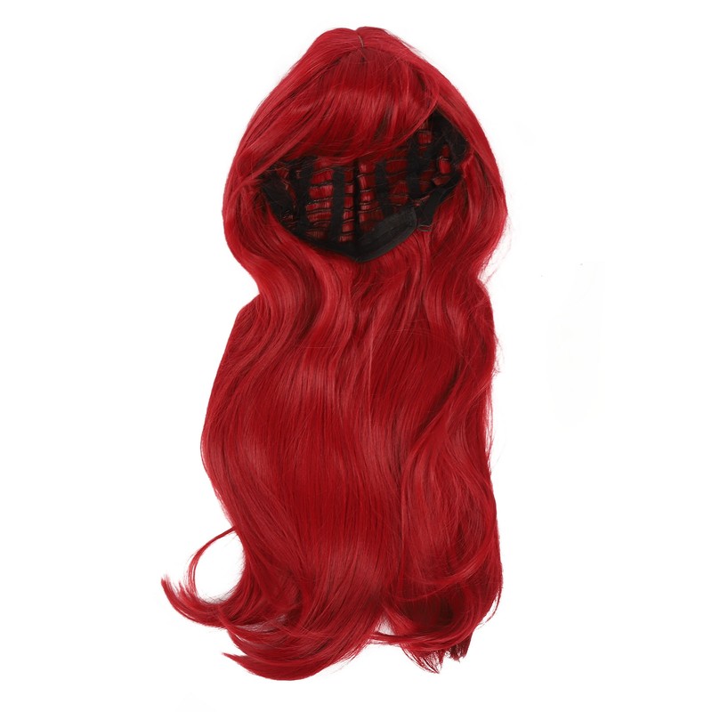 Red Long Straight Wigs with Bang Synthetic Heat Resistant Breathable