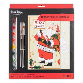 Brea Reese: Acrylic Paint-by-Number Kit - Santa - Easy Guided Canvas Painting, 10 Colors, Relaxing Holiday-Themed Art Activity, Festive Adult Craft