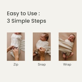 embé 2-Way Transition Swaddle Sack, 12-18 lbs, Diaper Change w/o Unswaddling, Arms in and Out, Legs in and Out Design, Warm Up or Cool Down 100% Cotton, 3-6 Months (Moss)