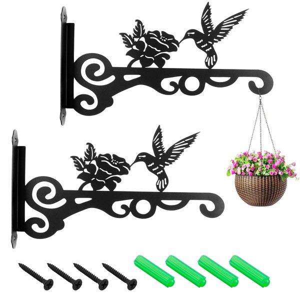 ZoeWei Pflanzenhaken Blumenampelhalter, 2 Stück Blumenampel Halterung Balkonkasten Halterung Blumenampel