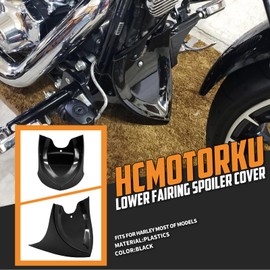 HCmotorku Motorcycle Lower Front Chin Spoiler Fairing Cover Air Dam Fit for Harley Touring Softail Fatboy Dyna 2004-2024 Gloss Black