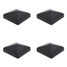 SQUARE BLACK PYRAMID FENCE/GATE POST CAP TOP 100mm x 100mm 4 Inch