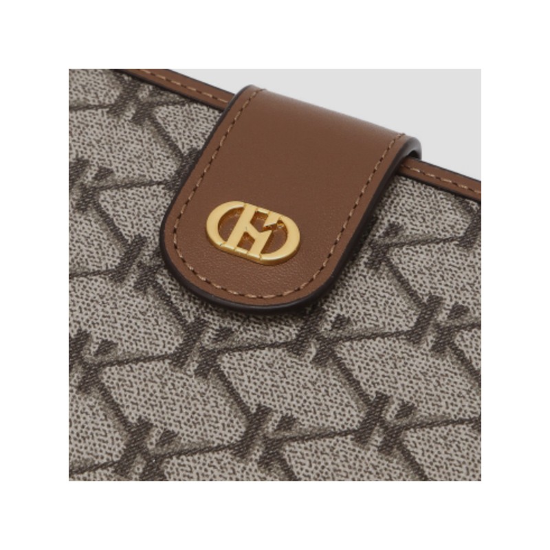 Hazzys (광주신세계)25SS브라운 이니셜패턴 가죽 반지갑 HIWA5E842W1 (Gwangju Shinsegae) 25SS Brown