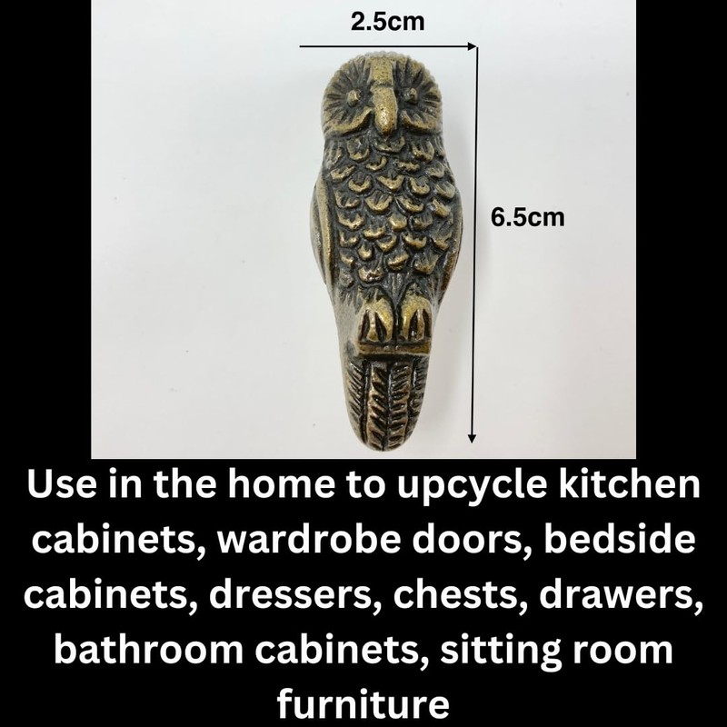 Vintage Antique Iron Bronze Handmade Metal Animal Cupboard Door Knobs,