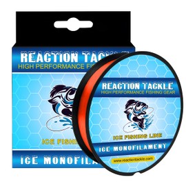 Reaction Tackle Ice Monofilament – Ice Fishing Mono Line, Tip-Up Line - Neon Orange - 8LB / 1000yds