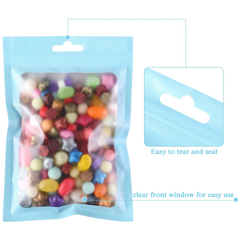 Boao 100 Pieces Resealable Foil Food Storage Bags with Clear