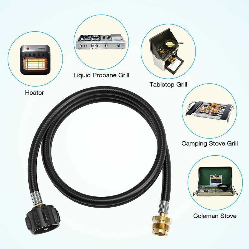 Ebeyexpress 5 FT Propane Adapter Hose 1lb to 20lb Converter