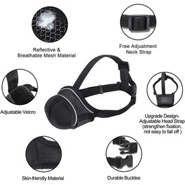 Dog Muzzle for Small Dogs – Soft Air Mesh Muzzle for Small Dog | Perfect for Barking and Biting Prevention (Silvery, S)