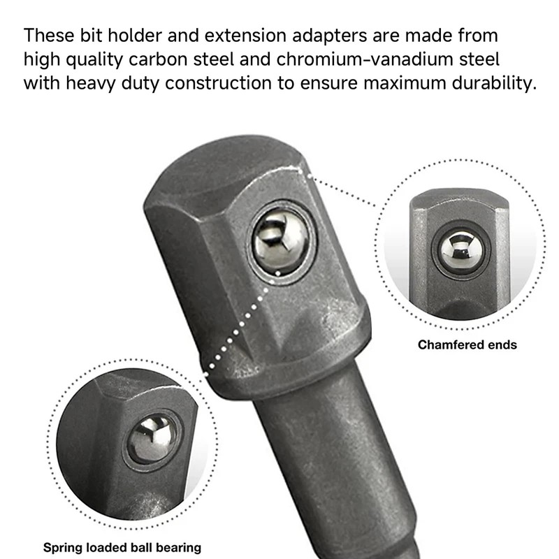 Kodrily 4Pcs SDS Plus Extension, 1/4" 3/8" 1/2" SDS Plus