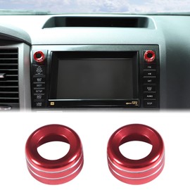 Aunginsy Car Centre Console Sound Volume Knob Covers Fit Toyot@ Tundra 2007-2013 Aluminum Alloy Car Volume Knob Protection Ring Multimedia Sound Volume Tune Knob Cover Ring Trim Interior Accessories