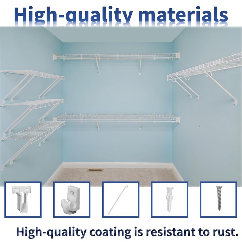12 Inch Wire Shelf Brackets Kit with All Phillips Screws