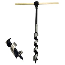 CHCYWJGJ Upgrade Lengthen Hand Auger Drill Bit 1” x 15”,Hand Auger Wrench Scotch Eye Wood Auger,Protable Easy Wood Auger, Perfect for Camping Shelter Building,Outdoor,Hiking