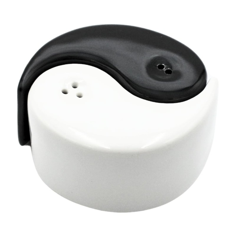 Dekohelden24 Yin Yang Ceramic Salt & Pepper Shakers in Black