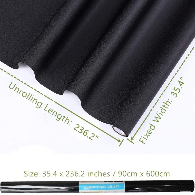 VELIMAX Static Cling Total Blackout Window Film Privacy Room Darkening