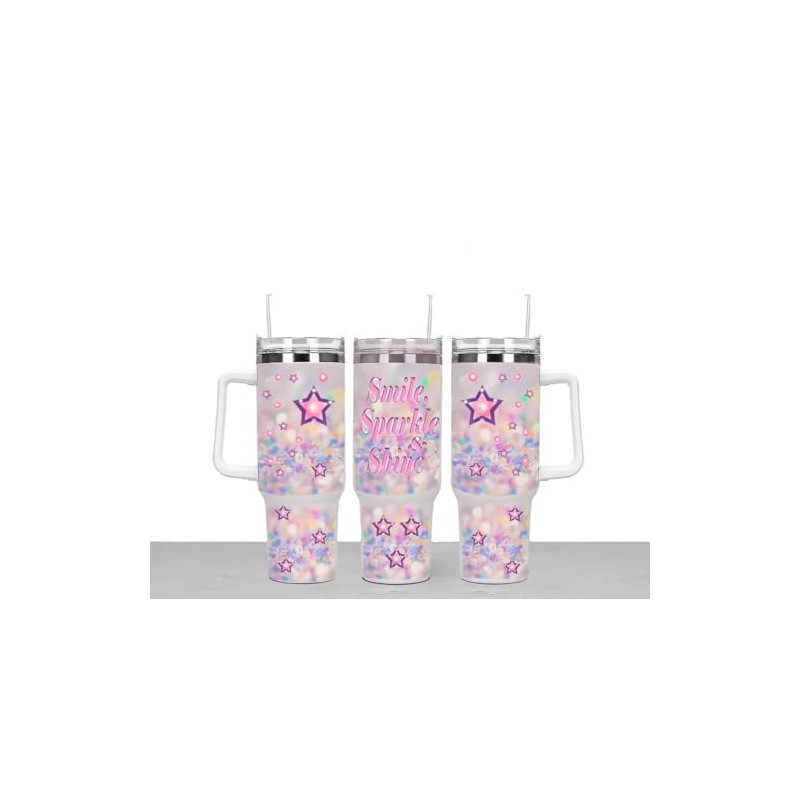 Smile & Sparkle Large Unisex 40oz Stainless Steel Travel Cup