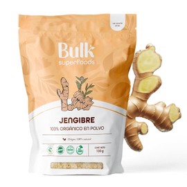 BULK SUPERFOODS - Jengibre En Polvo 130g - 100% Natural Y Orgánico - Sin GMO - Sabor Intenso - Ideal Para Té, Smoothies Y Cocina