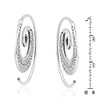 Feather Nature Branch Sterling Silver Spiral Slide Hoop Earrings