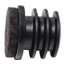 Adsamm® 4 x Lamellar Plugs with Felt/Black/Diameter 21-23 mm/Round/Furniture Glides for Steel Tube Chairs/End Caps for Round Pipes
