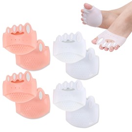 Jalopink Upgrade Silicone Toe Separators, Spacers Bunion Corrector for Women Men, Toe Straightener,Breathable Soft and Comfortable Silicone Foot Cushions (4 Pairs)