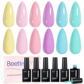 beetles Gel Polish - Set de esmaltes de uñas en gel pastel Beetles, esmalte en gel para primavera y verano, juego de esmalte en gel remojo, se requier
