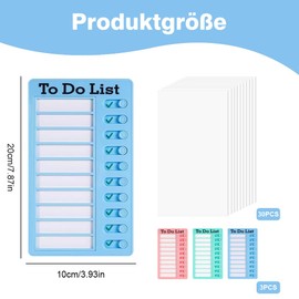 Memo Checklist Boards, Pack of 3 to Do List Checklist Board, Detachable Chore Chart with 30 Blank Paper, RV Checklist Board, Reusable Task Planning List for Schedule, Learning Planning, Reminder