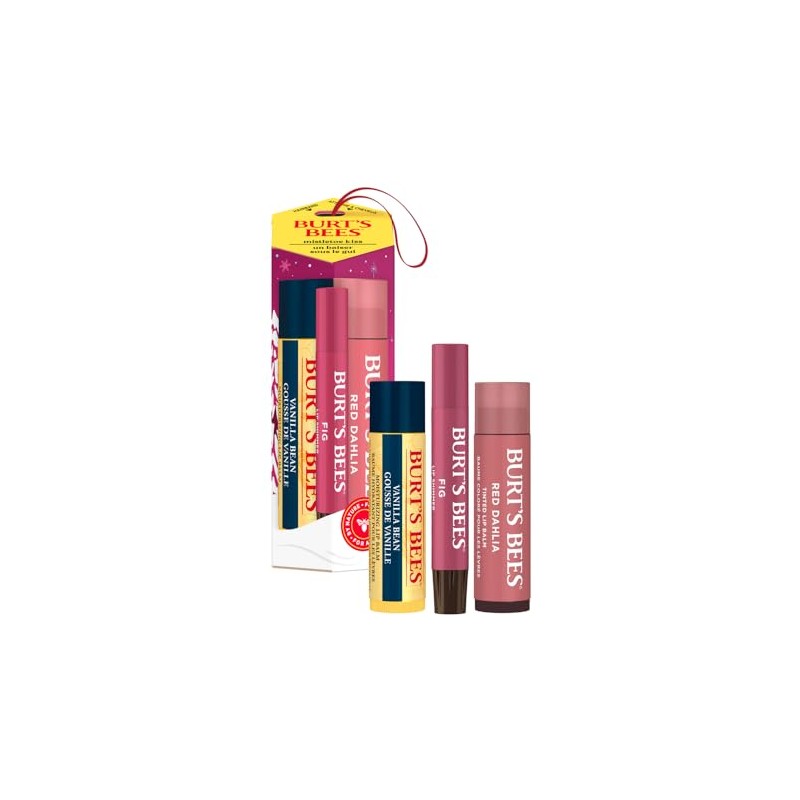 BURTS BEES Mistletoe Kiss - Kit de regalo navideño rojo,