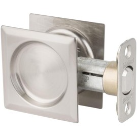 Kwikset 334SQT-15 Square Passage Pocket Door Lock Satin Nickel Finish