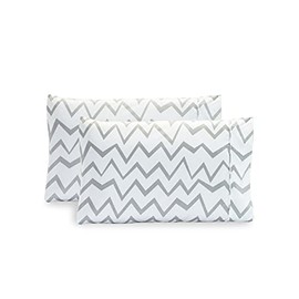 Elegant Comfort Luxury Ultra-Soft 2-Piece Pillowcase Set - Premium Hotel Quality Microfiber Double Brushed - Wrinkle Resistant, Standard/Queen, Chevron Pattern Gray
