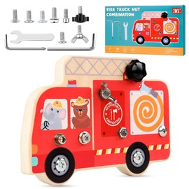 Montessori Toy, Montessori Wooden Screw Board, Children's Screws Toy, Fire Brigade Toy, Wood Screws Children, Educational Toy Wooden Toy, Educational Toy for Children from 3 4 5 6 Years