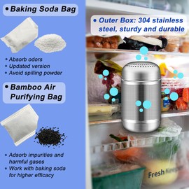 LeoTube Upgrade Refrigerator Deodorizer, fresh odor eliminator kit, Refrigerator Odor Eliminator, Fridge Deodorizer, Baking soda and Bamboo Air Purifying Bags have dual effects