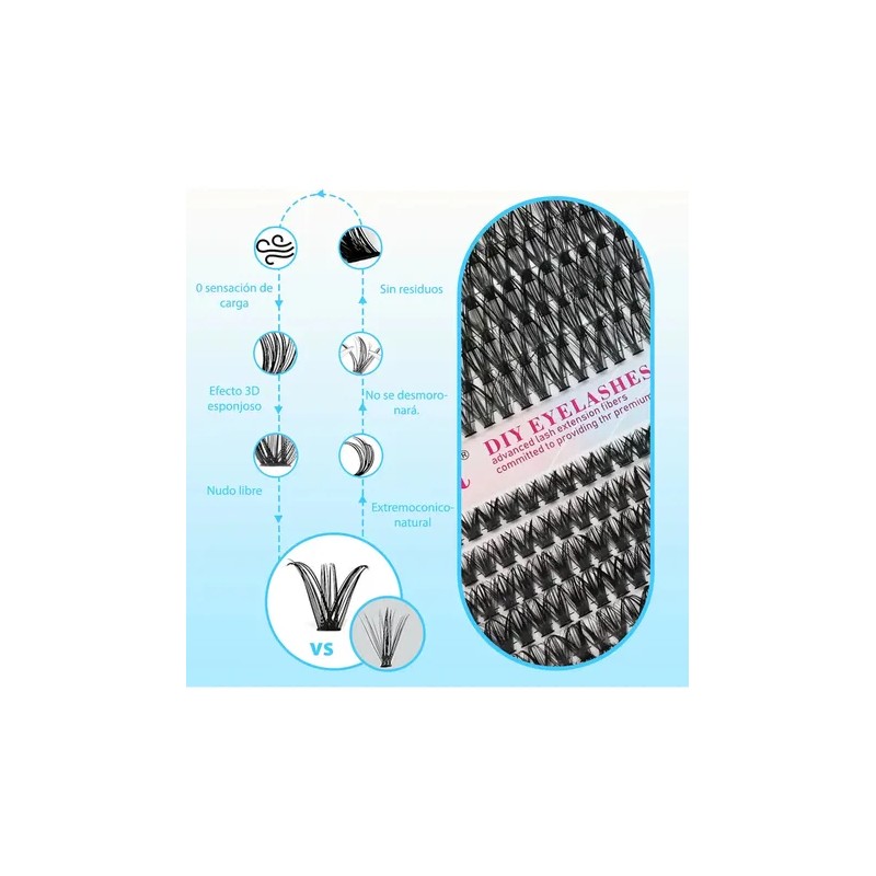 Kit de Extensiones de Pestañas con Efecto Natural para Principiantes,